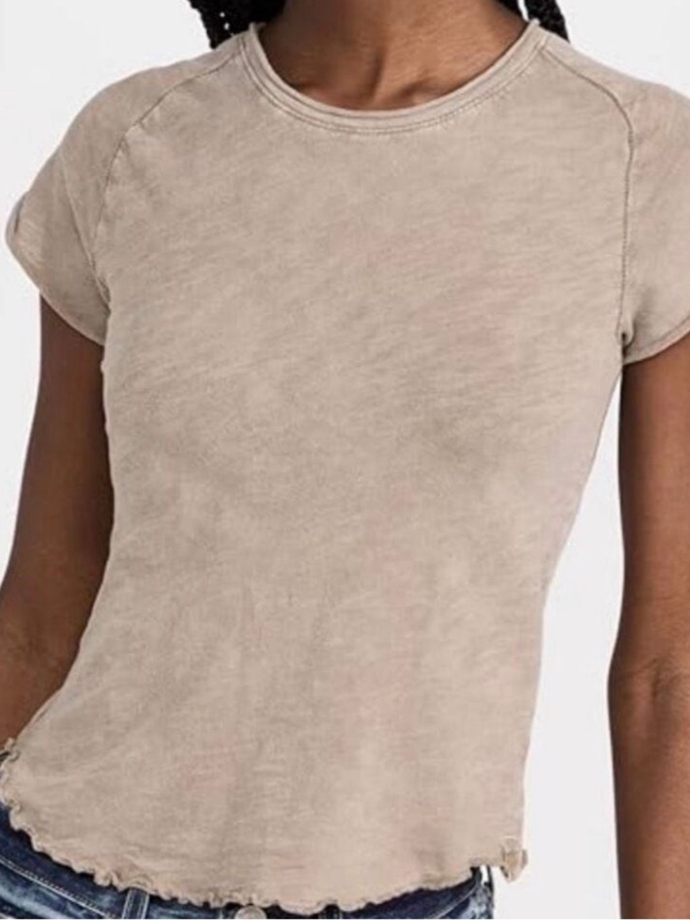 Free People x We The Free Be My Friends I Baby Tee T-shirt Top Dusty Mauve